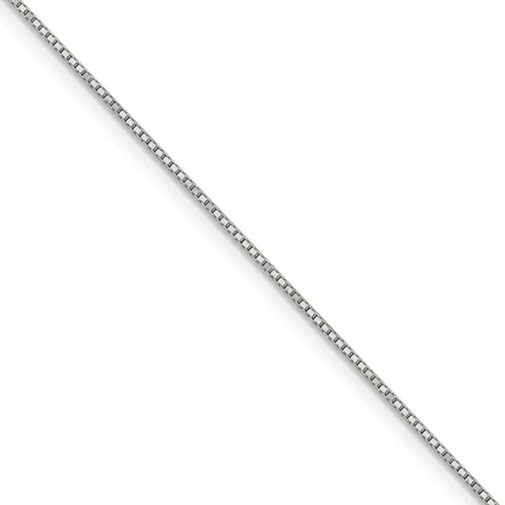 0.9mm 14k White Gold Box Chain Necklace