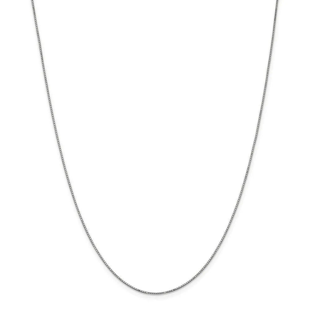 0.9mm 14k White Gold Box Chain Necklace