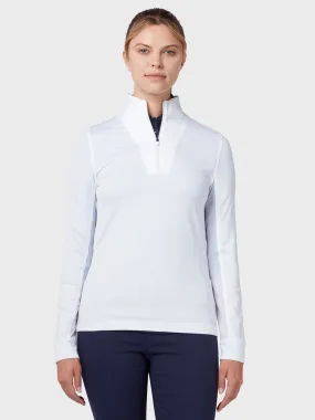 1/4 Zip Women's Chev Top In Brilliant White