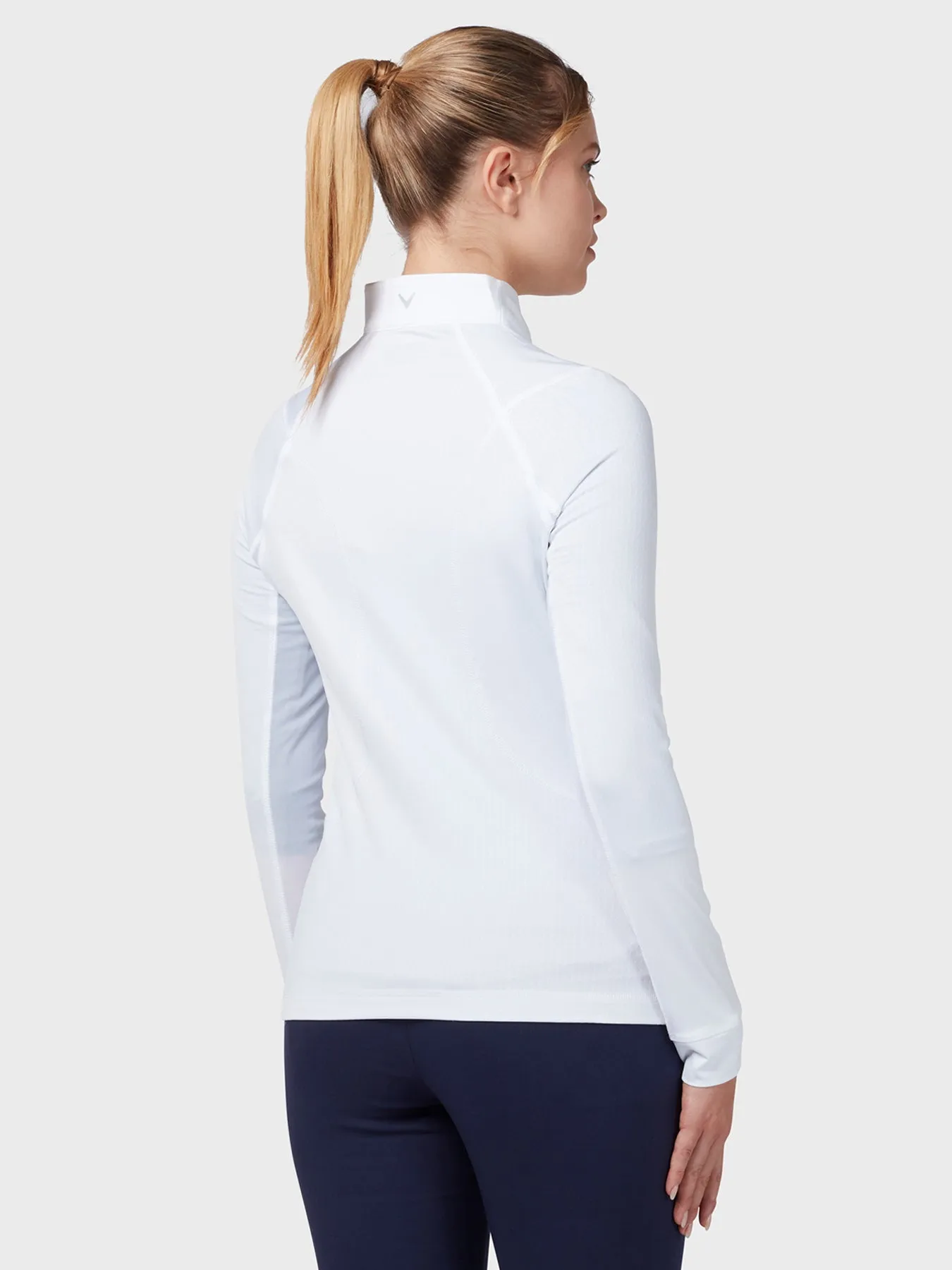 1/4 Zip Women's Chev Top In Brilliant White