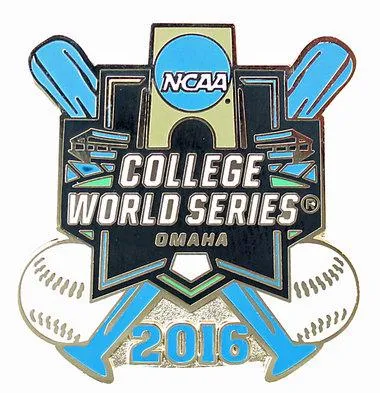 2016 Omaha College World Series CWS Aminco Crossed Bats Metal Lapel Pin