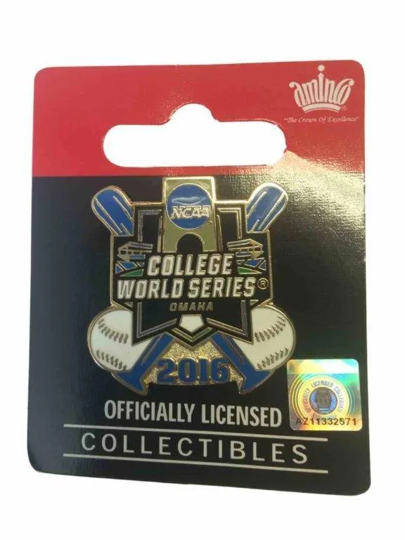 2016 Omaha College World Series CWS Aminco Crossed Bats Metal Lapel Pin