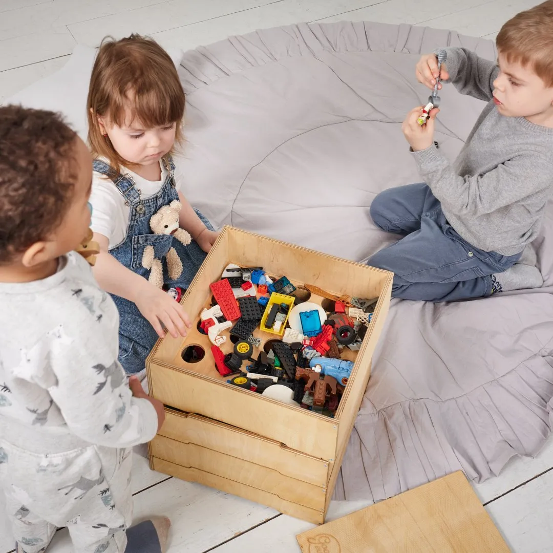 3-in-1 Montessori Shelves Set: Bookshelf   Toy Shelf   Lego Sorter