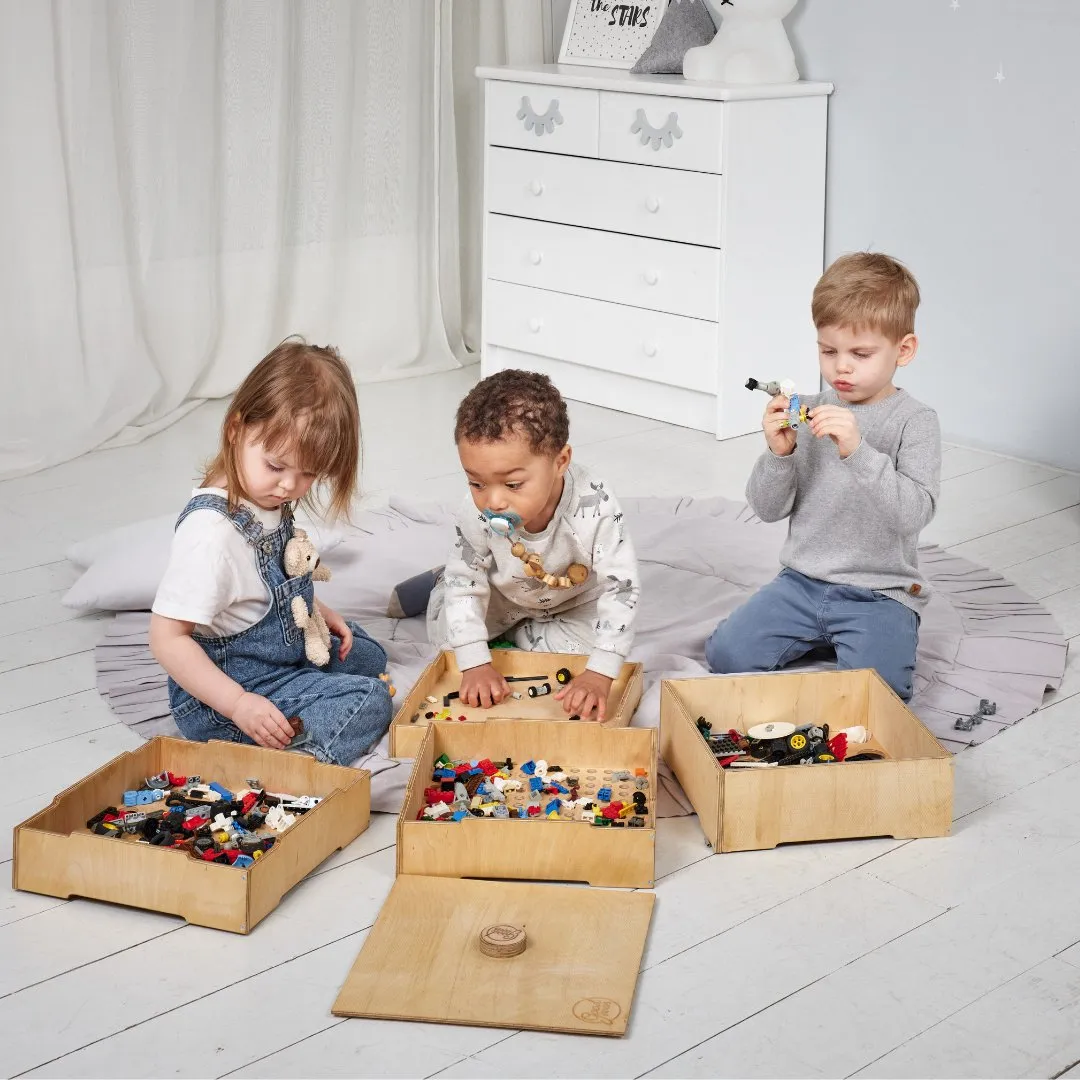 3-in-1 Montessori Shelves Set: Bookshelf   Toy Shelf   Lego Sorter