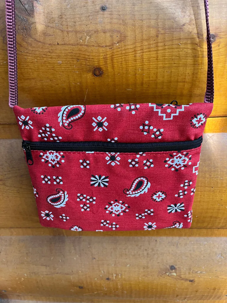 3 Zip Bag Red- Bandana Red Print Fabric