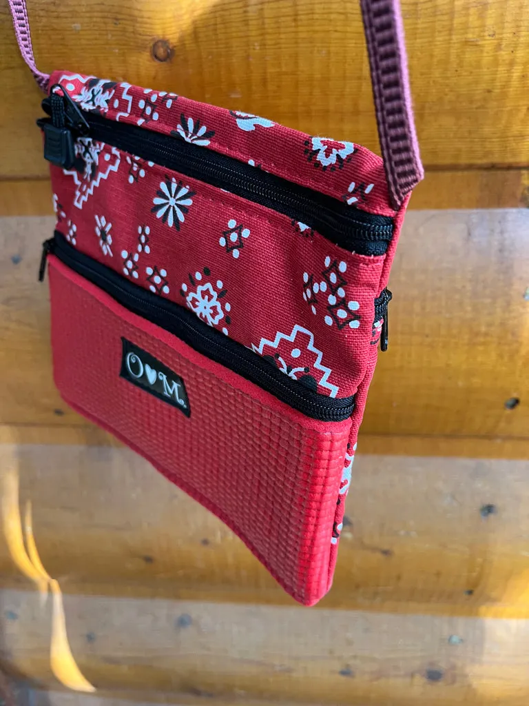 3 Zip Bag Red- Bandana Red Print Fabric