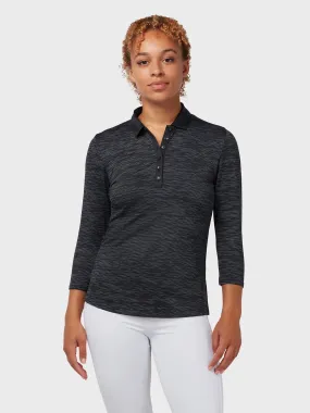 3/4 Length Sleeve Women's Polo In Caviar