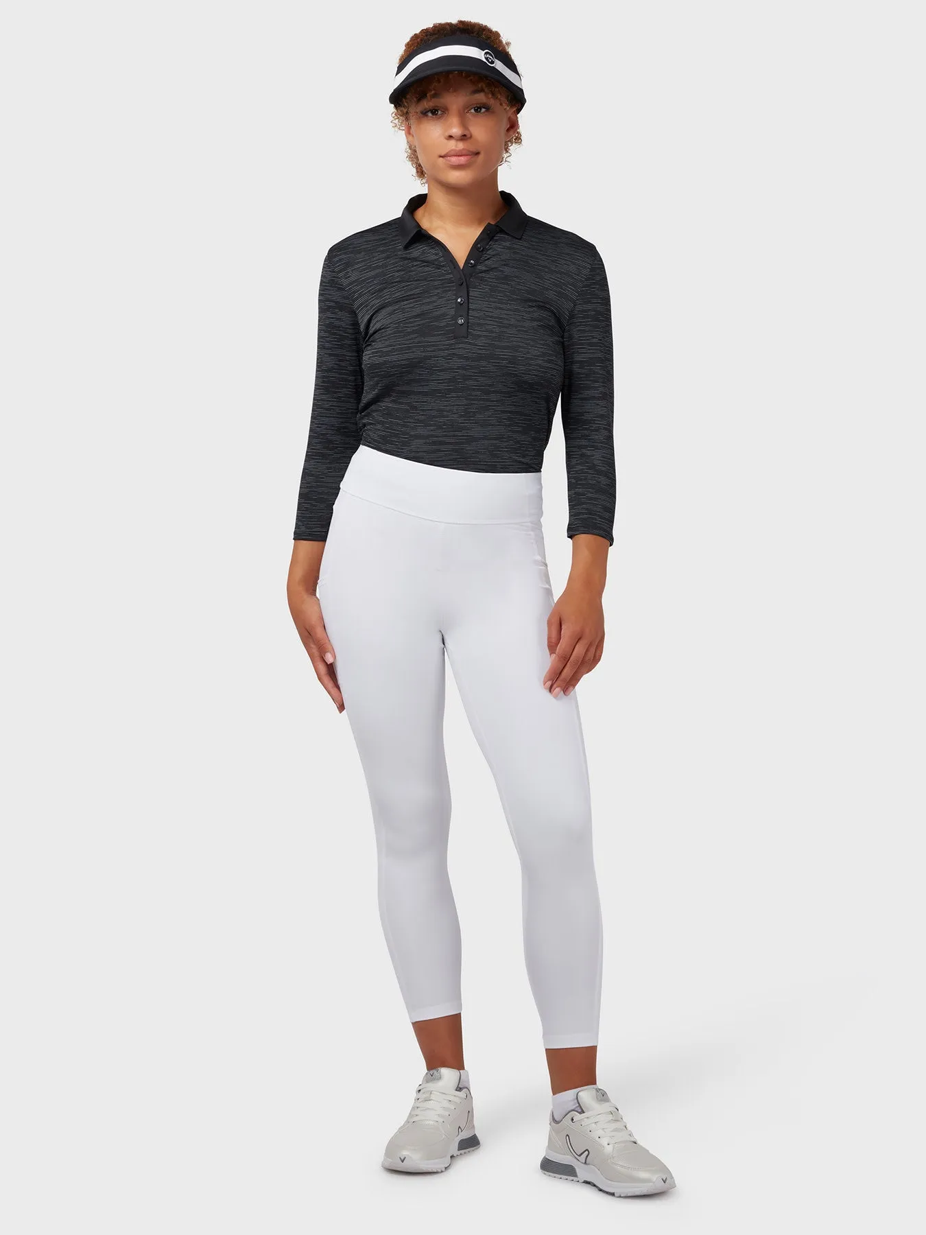 3/4 Length Sleeve Women's Polo In Caviar