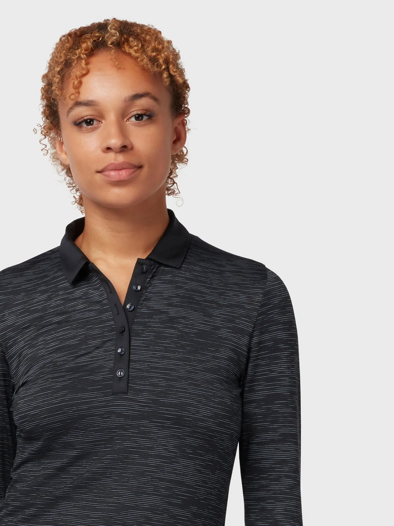 3/4 Length Sleeve Women's Polo In Caviar