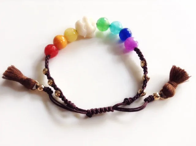 7 Chakra Bracelet - Happy Buddha Bracelet -  Energy Meditation Bracelet