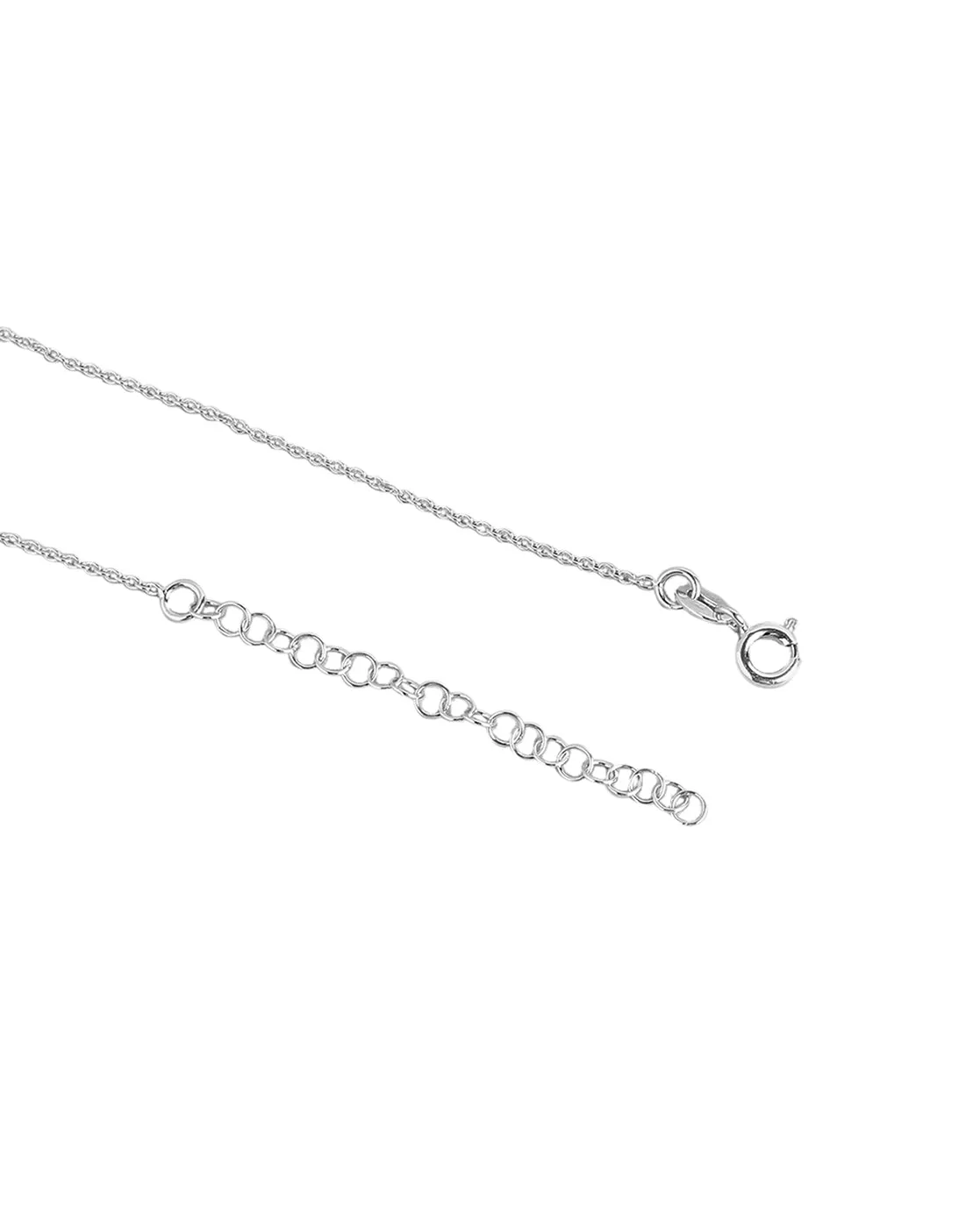 925 Sterling Silver Dangling Geometric Pendant And Chain With Rhodium Plating