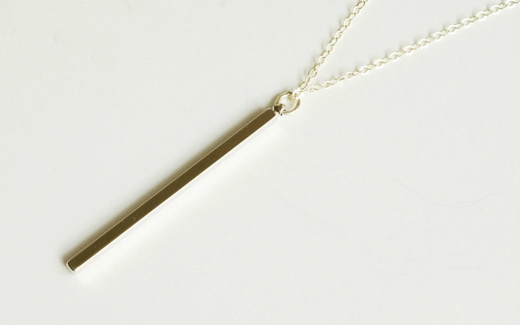 925 Sterling Silver Personalized Skinny Long Bar Necklace ~ Custom Engraving Service ~ Names, Date, Initials, Locations, Birthday