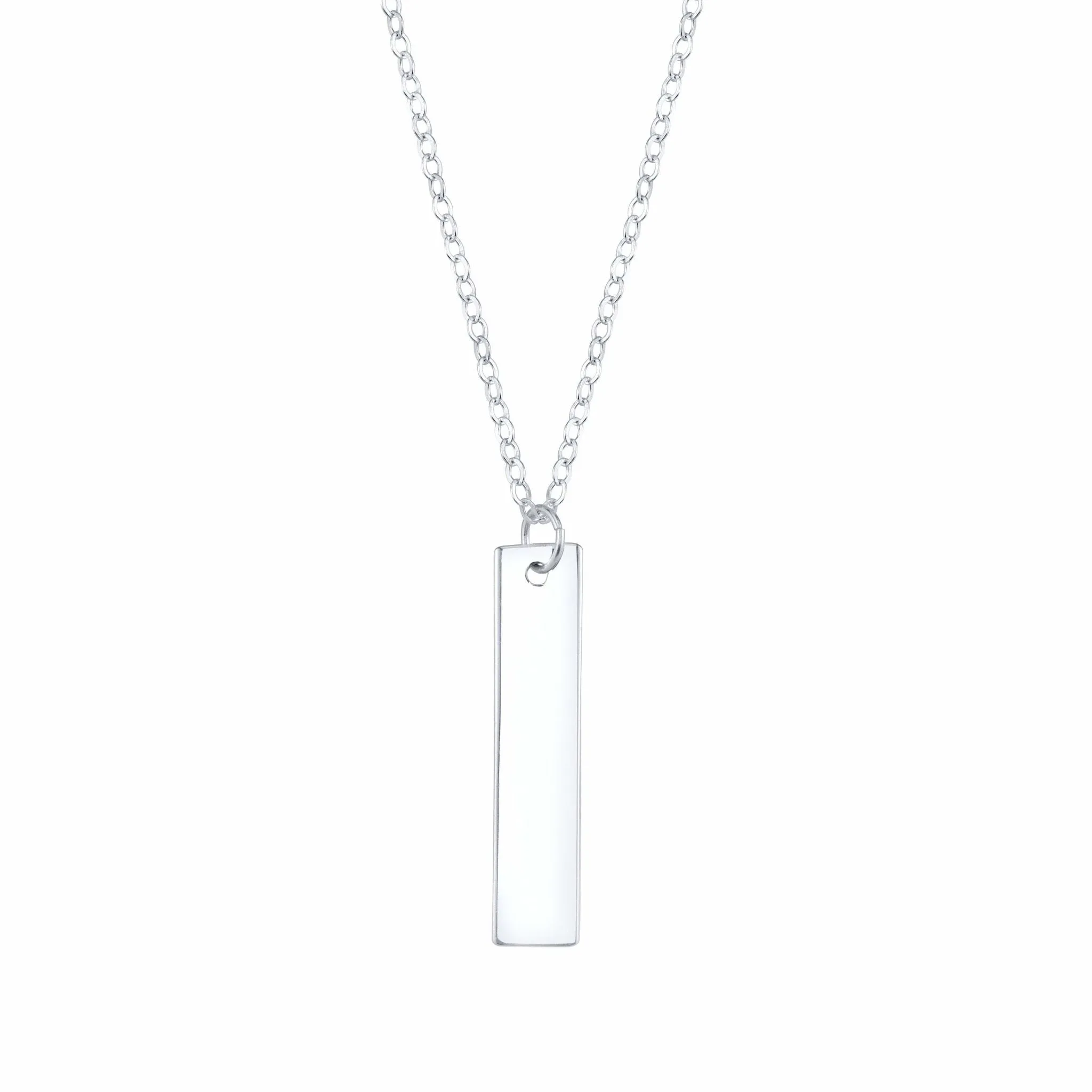 925 Sterling Silver Personalized Vertical Bar Necklace ~ Custom Engraving Service ~ Names, Date, Initials, Locations, Birthday