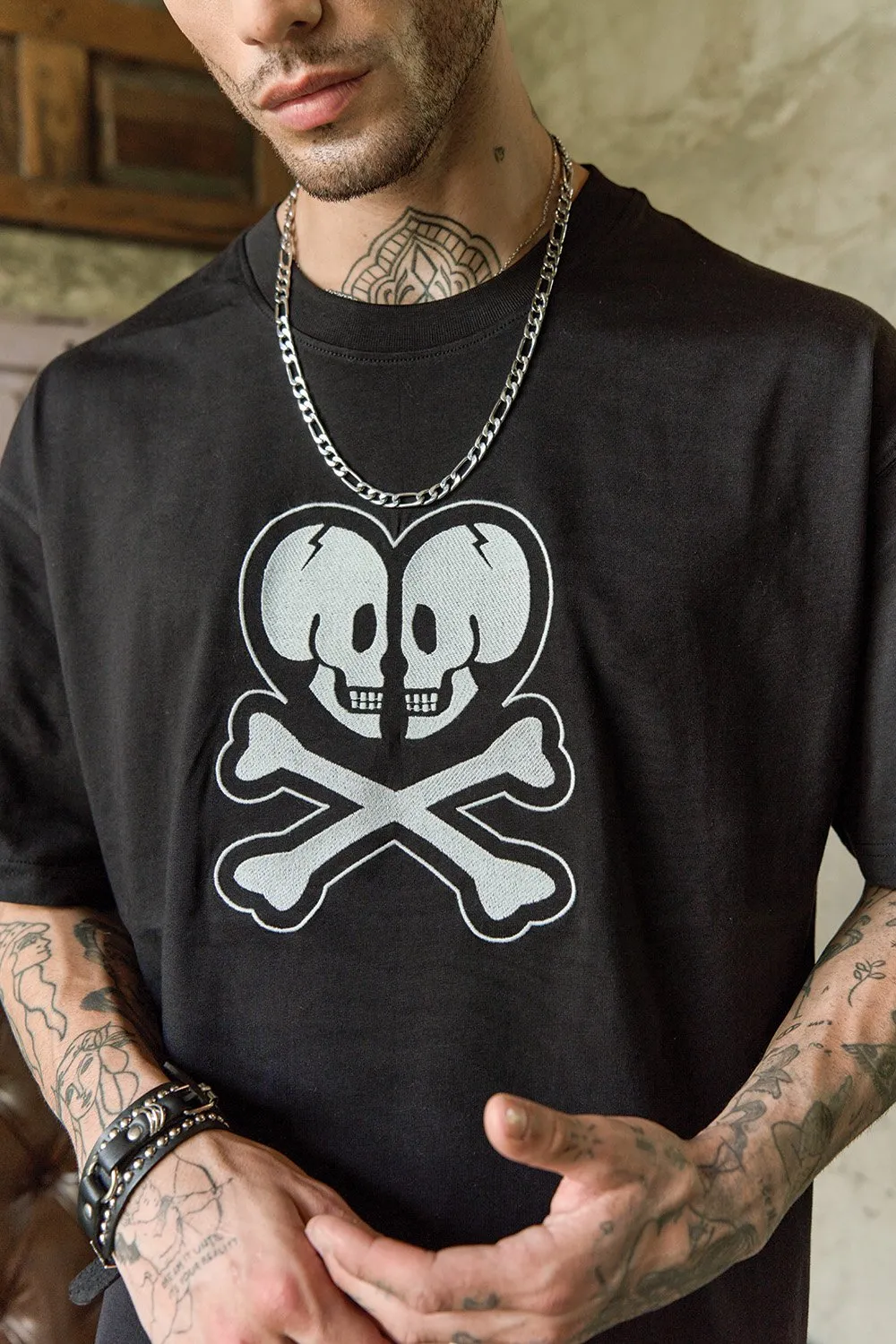 A Heart Of Skulls Oversized T-shirt