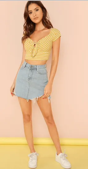 A RAY OF SUNSHINE CROPPED TOP