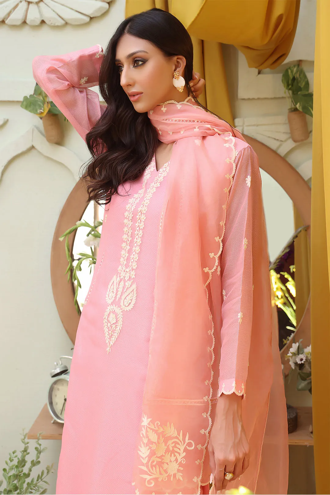 Aari Embroidered Cotton Net 3pc Suit | SHIREEN FESTIVE | S202261