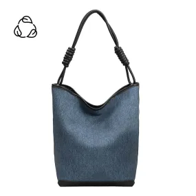 Adeline Black Large Denim Tote Bag - FINAL SALE