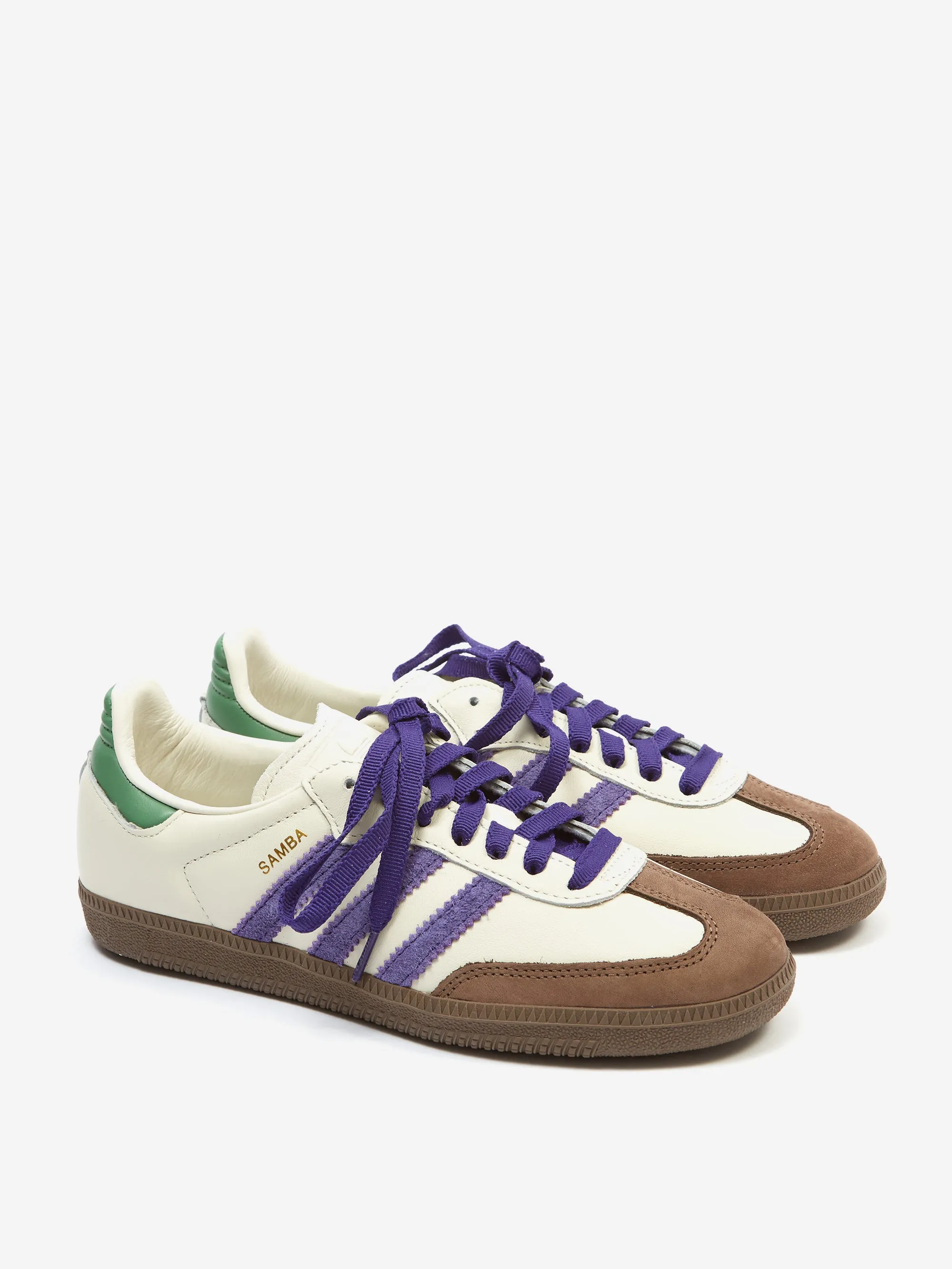 Adidas Samba OG - Off White/Purple/Preloved Green