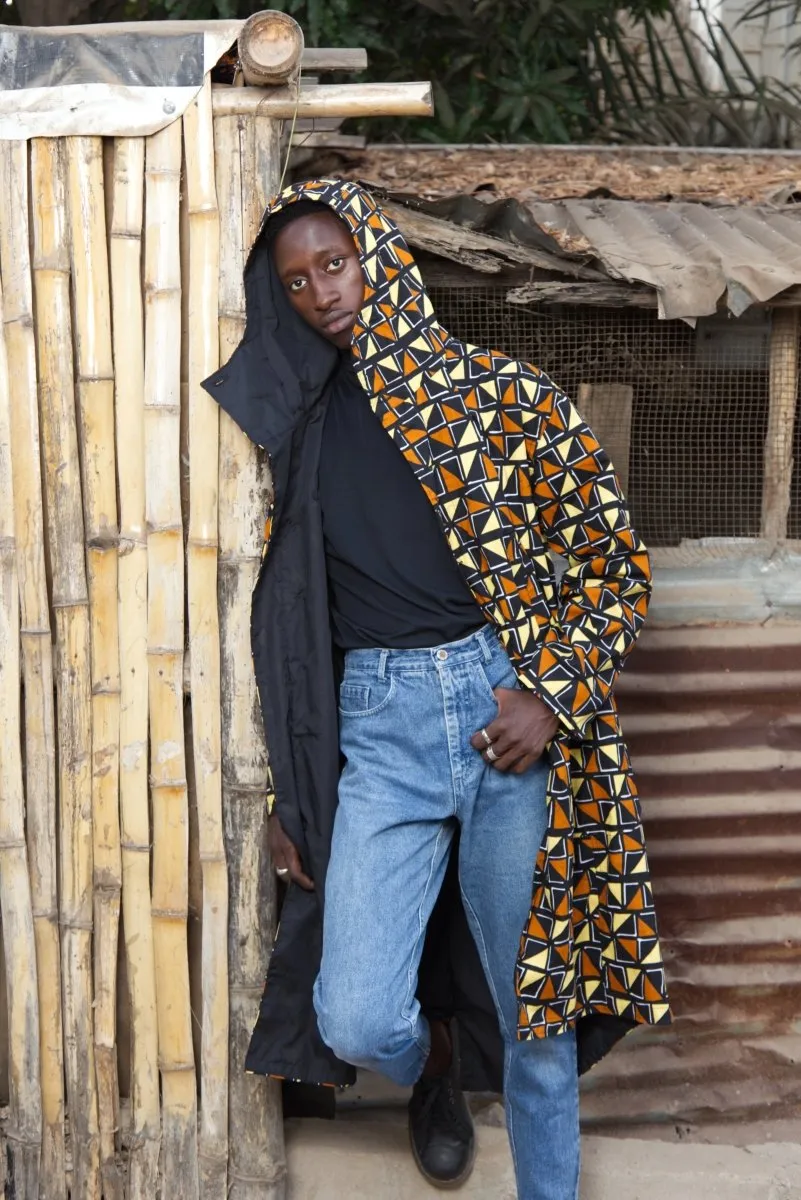 African Parka In Earthy Mud Cloth