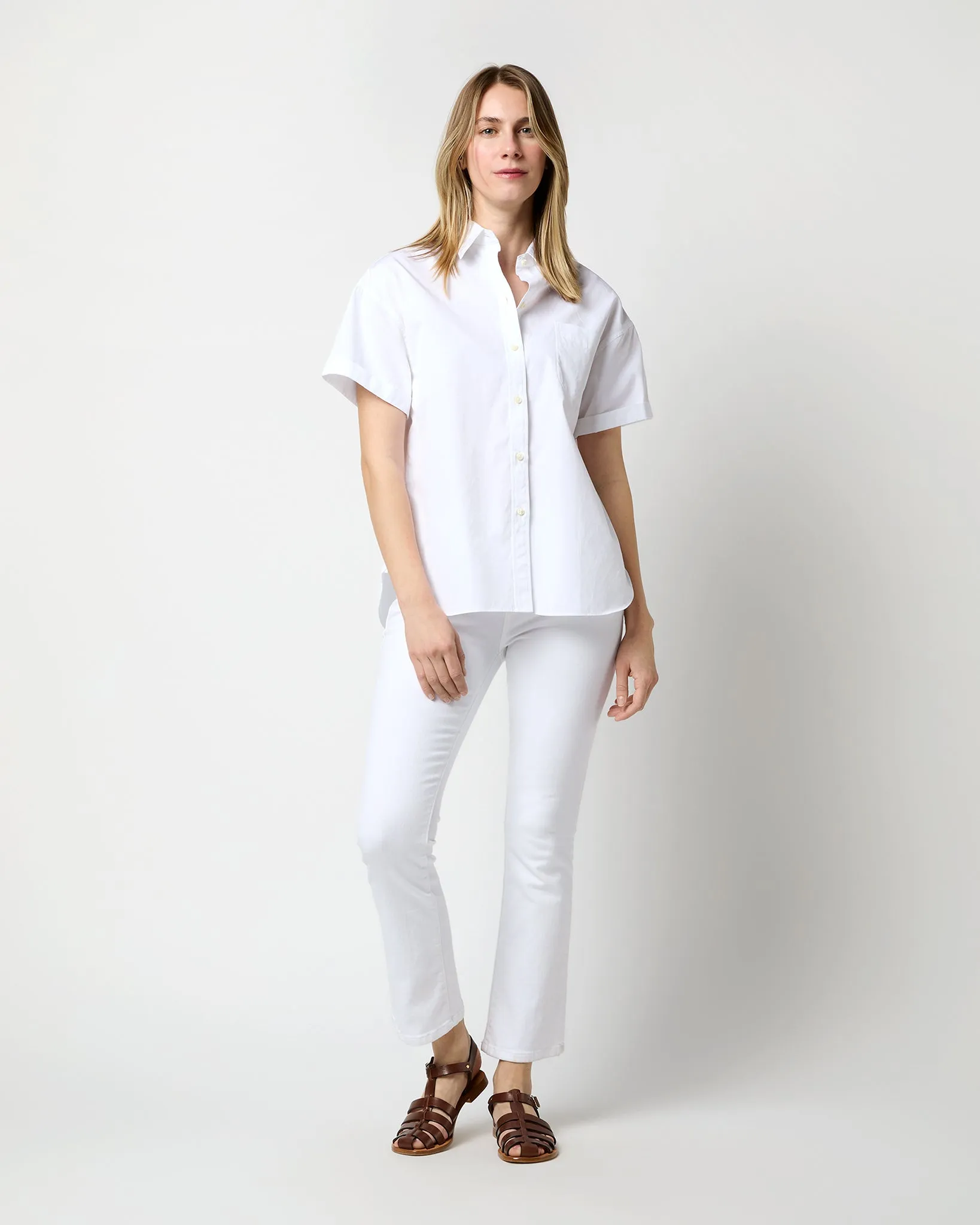 Agnes Shirt in White Poplin