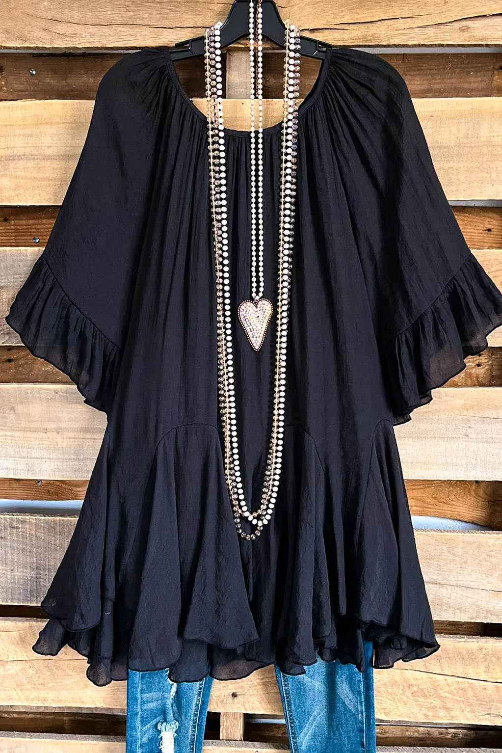 AHB EXCLUSIVE: The It Girl Oversized Loose Fitting Tunic - Black -