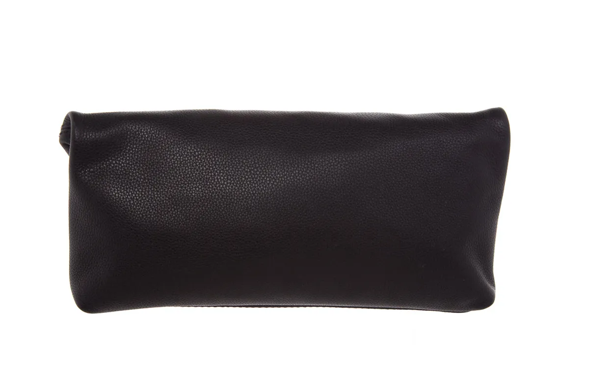 Alexander McQueen Black Calfskin Padlock Skull Clutch