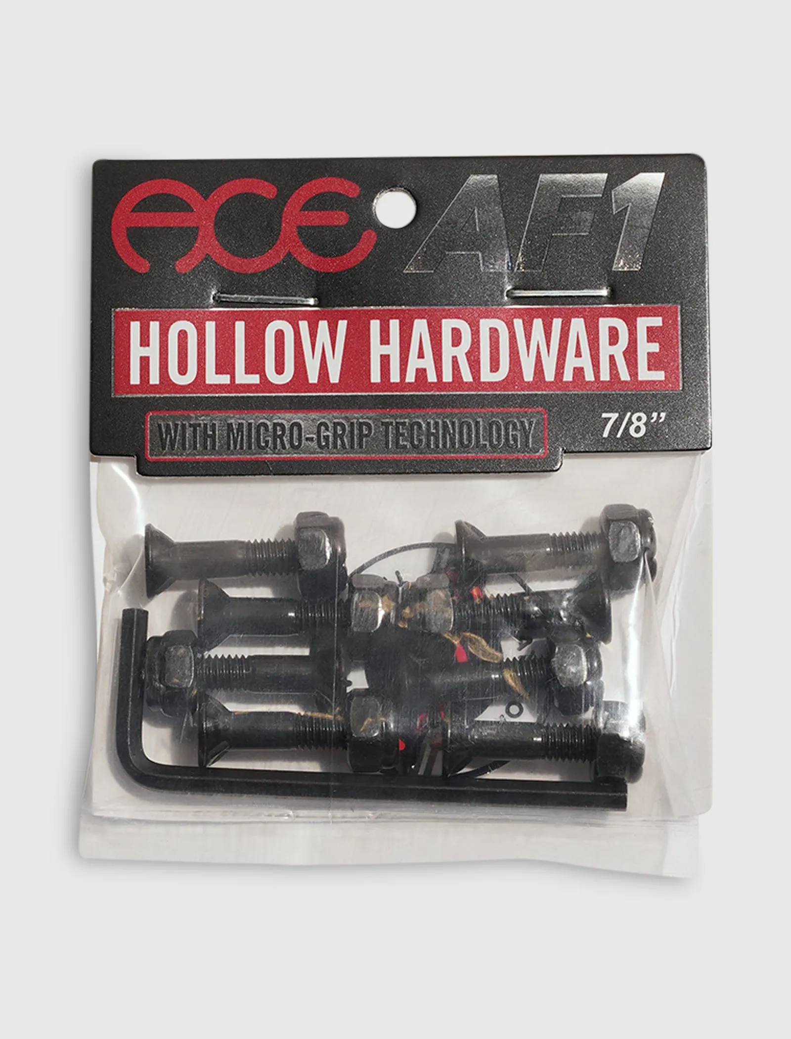 ALLEN HOLLOW WITH GRIPPERS BLACK SKATEBOARD HARDWARE SET - 7/8"