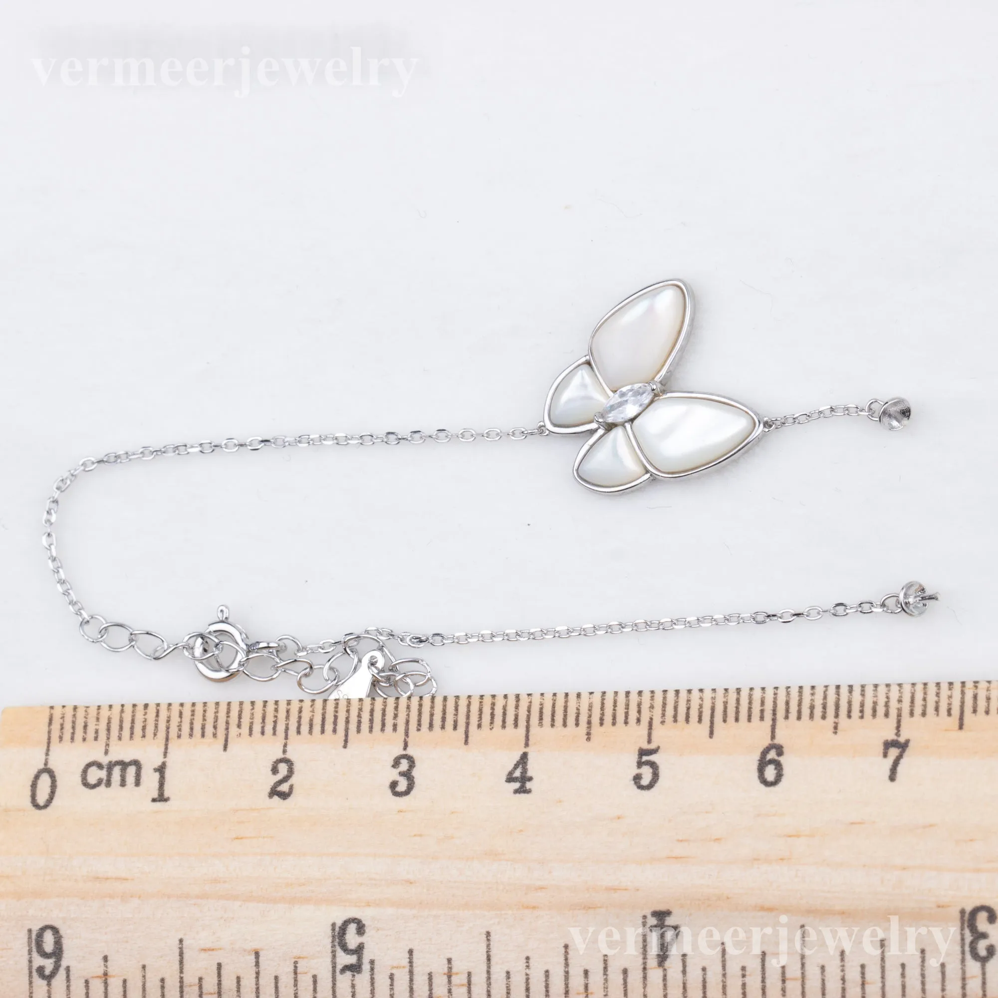 b010218  DIY 7-8mm Natural Freshwater pearl bracelet accessory 925 sterling silver adjustable chain bracelet for women