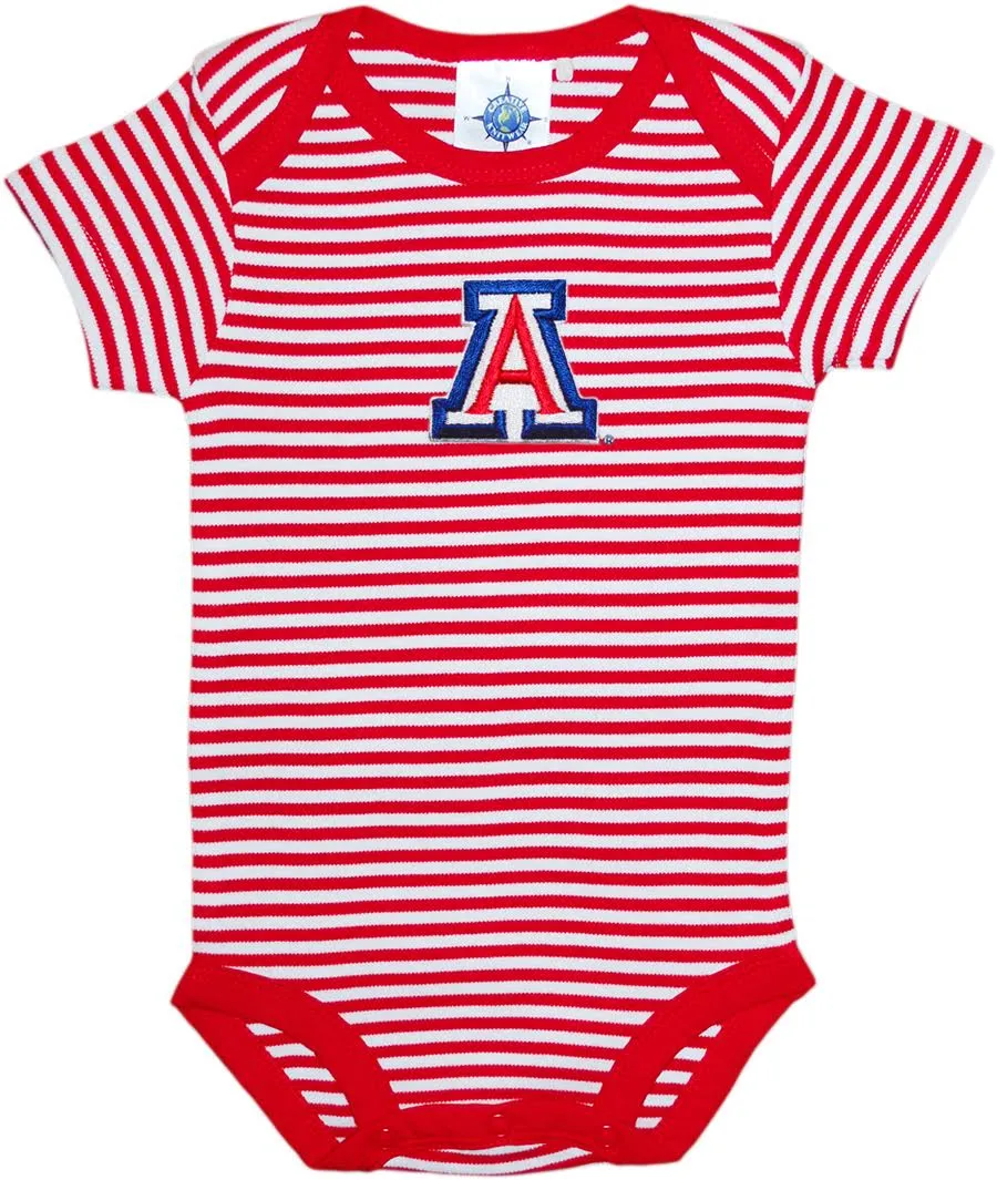 Baby Striped Short Sleeve U Of A Romper