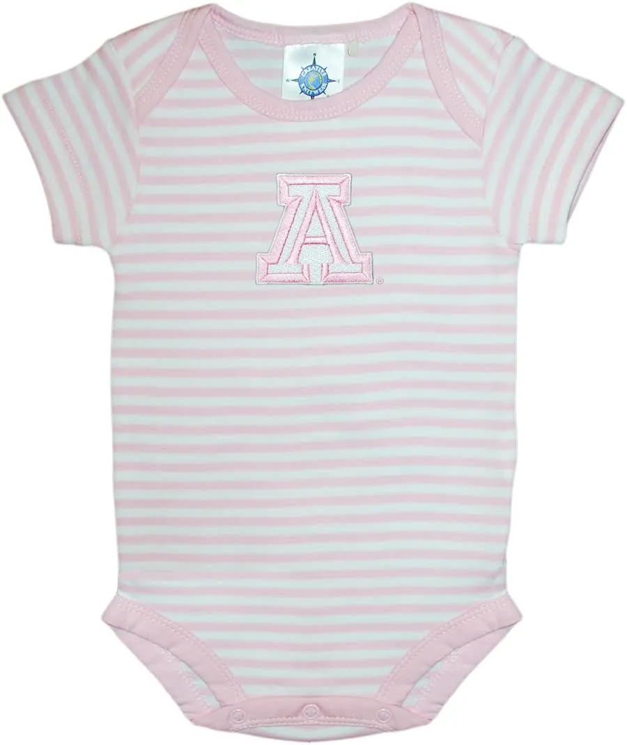 Baby Striped Short Sleeve U Of A Romper