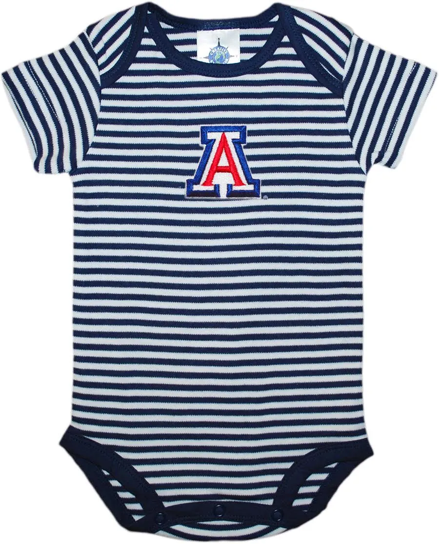 Baby Striped Short Sleeve U Of A Romper