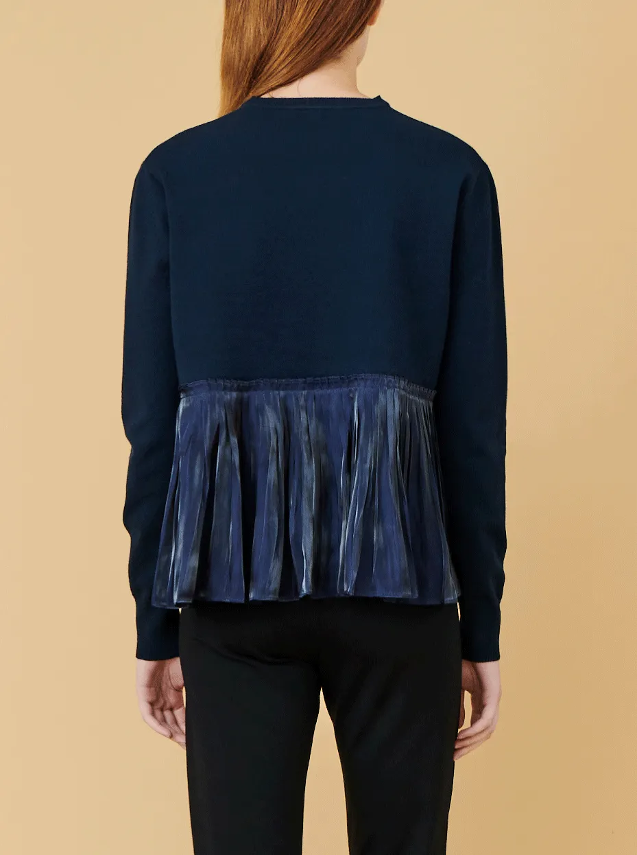 BACK PLEAT PULLOVER, NAVY