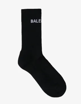 Balenciaga Black Logo Intarsia Socks