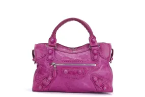 Balenciaga Giant City, Fuchsia Color, Calf Leather