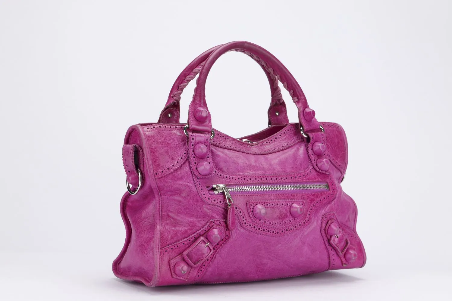 Balenciaga Giant City, Fuchsia Color, Calf Leather