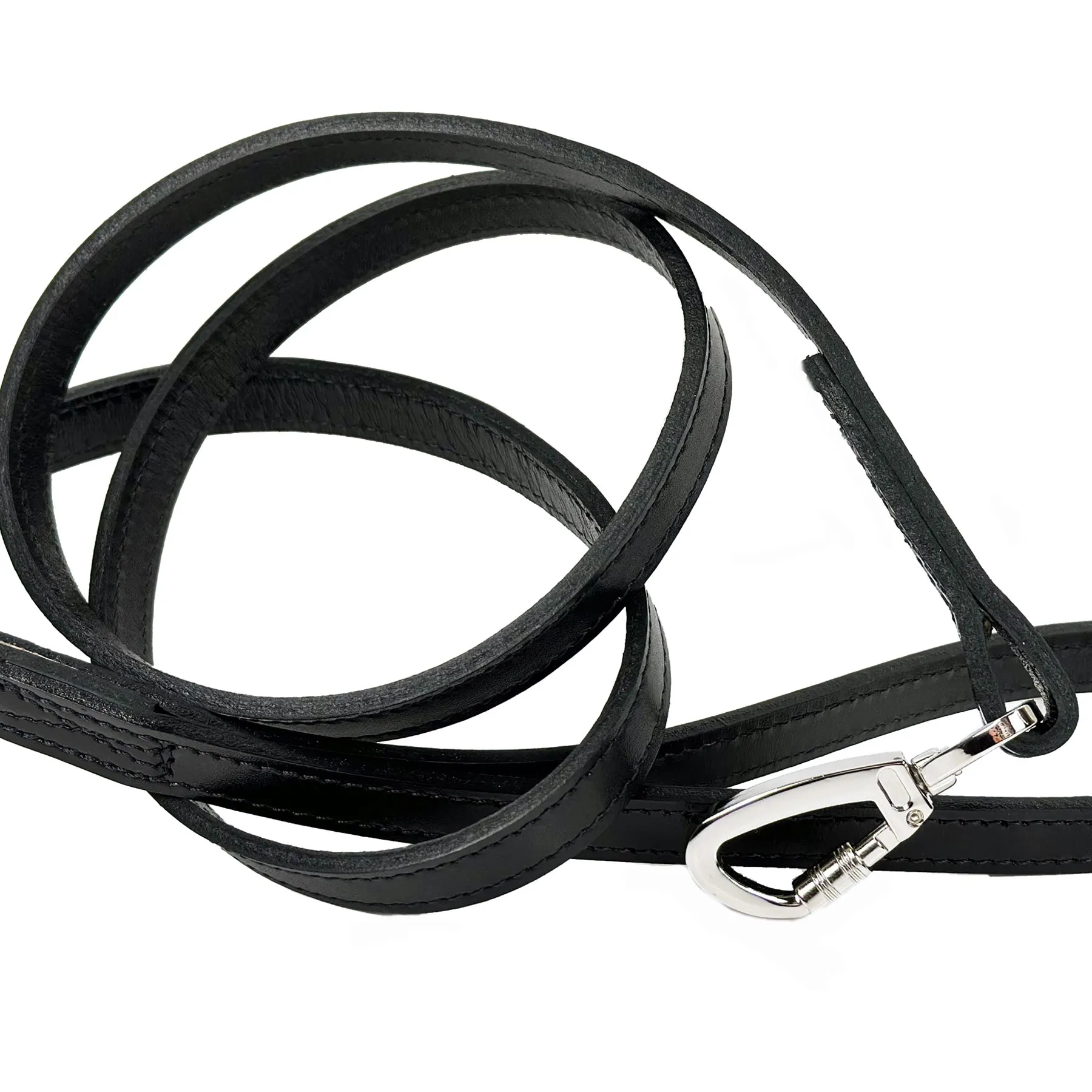 Barclay Dog Leash in Black & Nickel