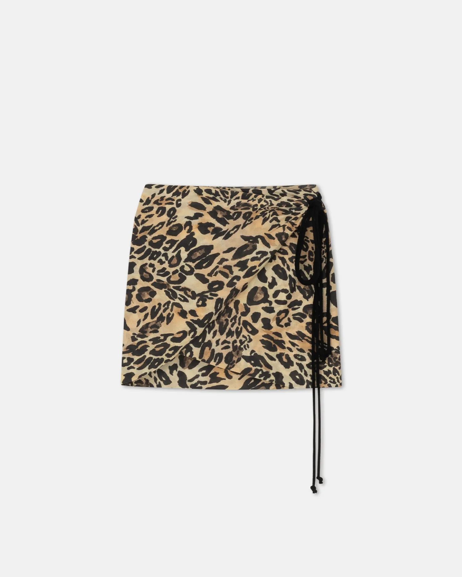 Baruba - Printed Cotton-Voile Wrap Mini Skirt - Leopard