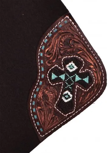 Beaded Cross Felt Saddle Pad