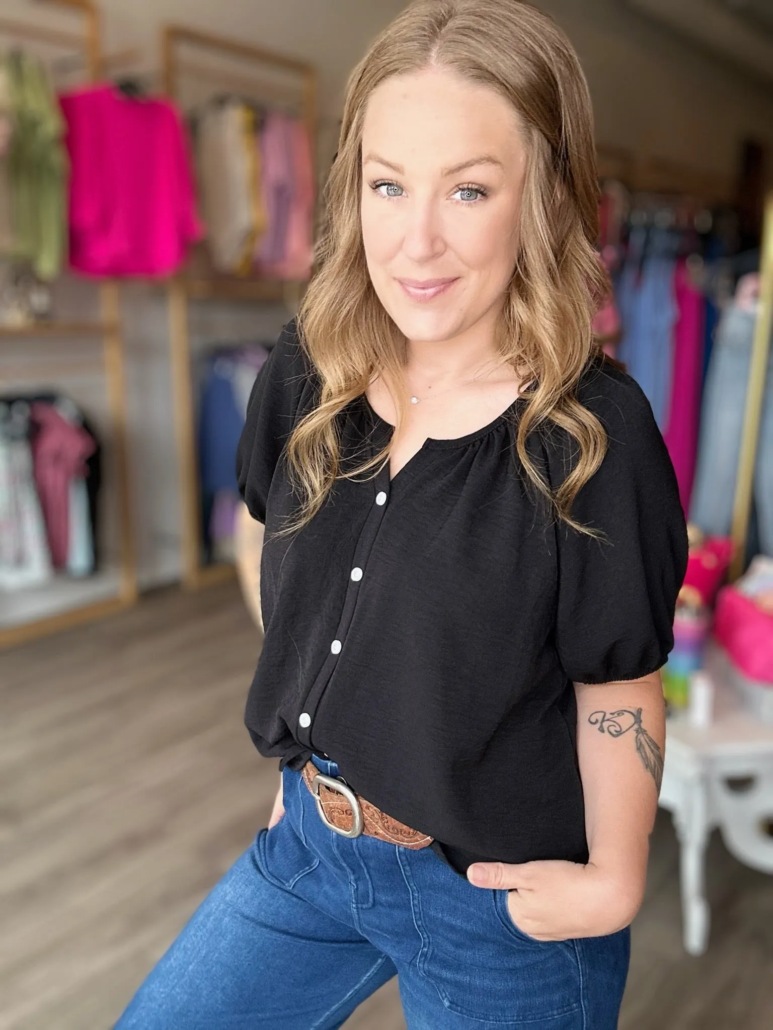 Black Button Up Blouse