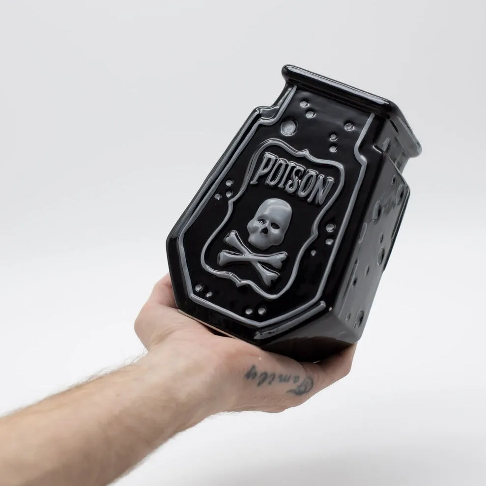 Black Poison Bottle Jar