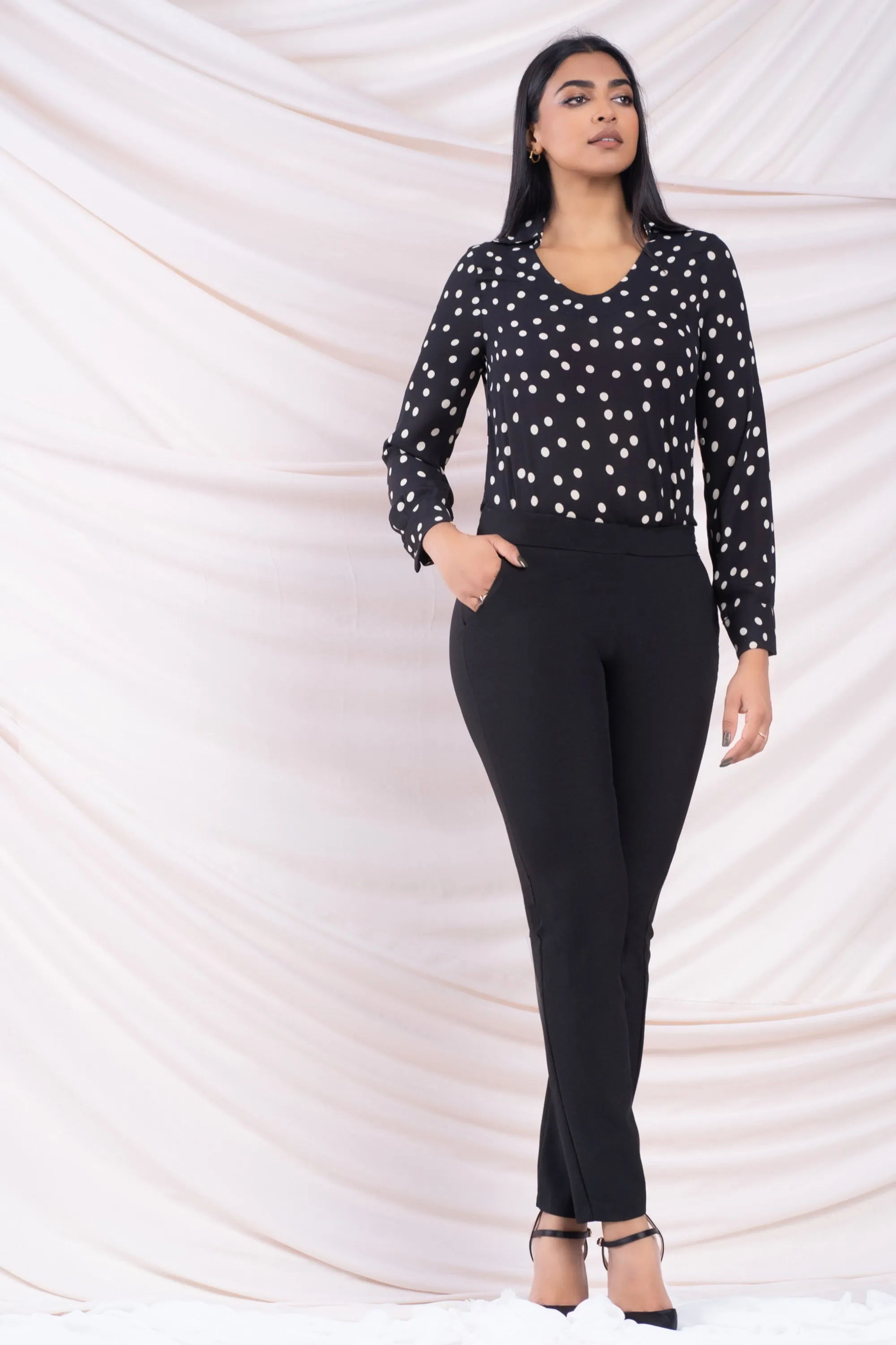 Black Polka Dot Top