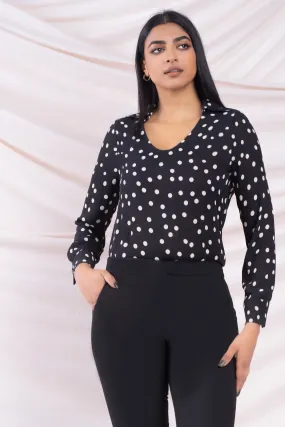 Black Polka Dot Top