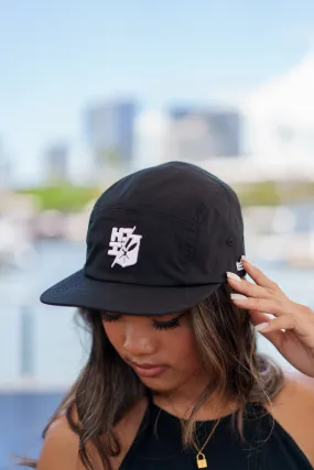 BLACK SPLIT LOGO 5-PANEL HAT