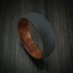 Black Titanium and Hardwood Men's Ring Custom Made Band