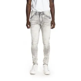 Bleached Detail Semi Basic Jeans - Frost Grey