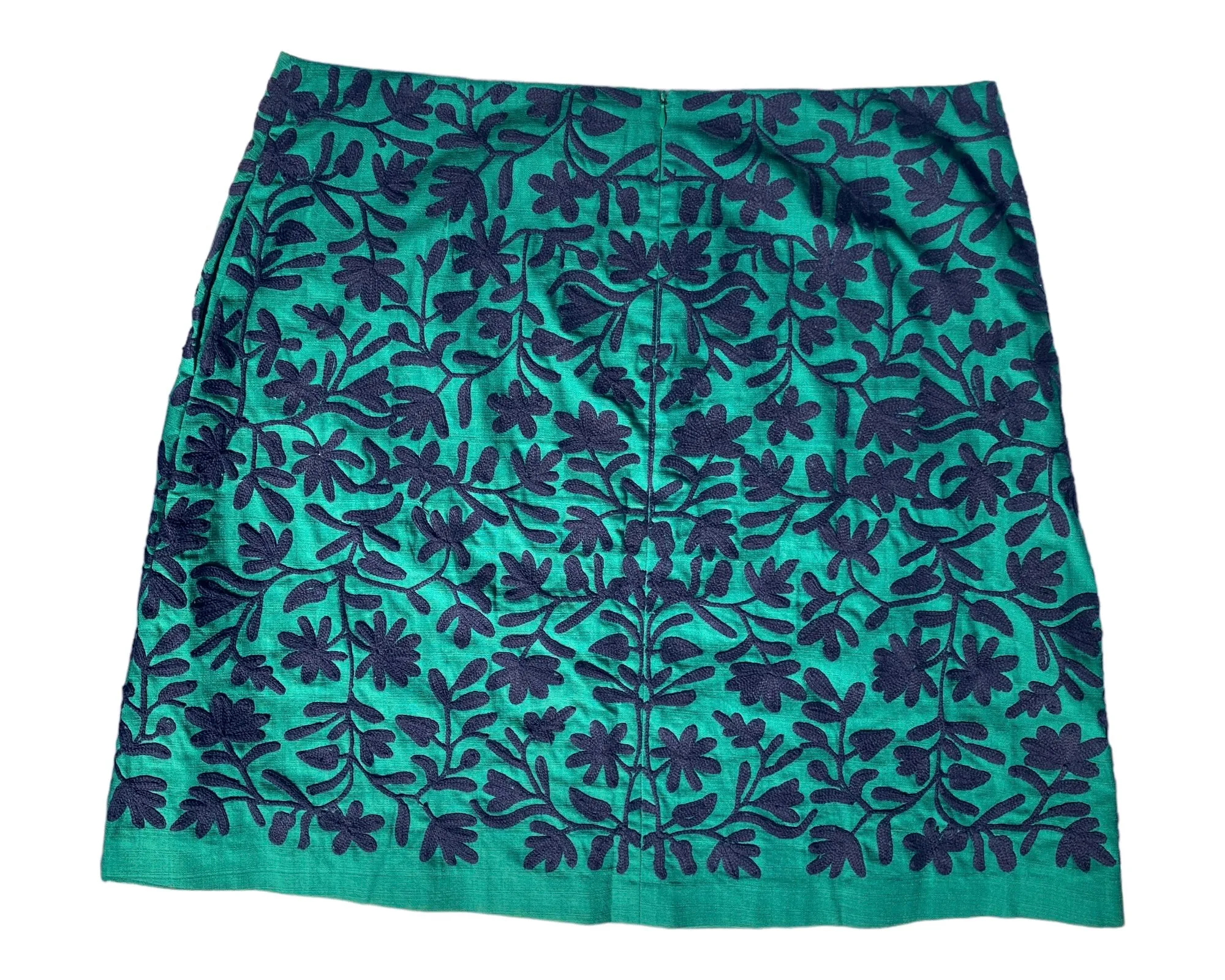 Boden Green and Navy Embroidered Skirt, 16