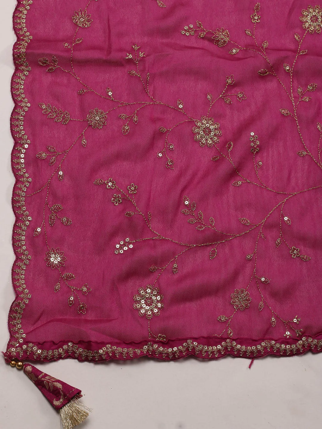 Booti Embroidered Organza Unstitched Suit Piece With Dupatta