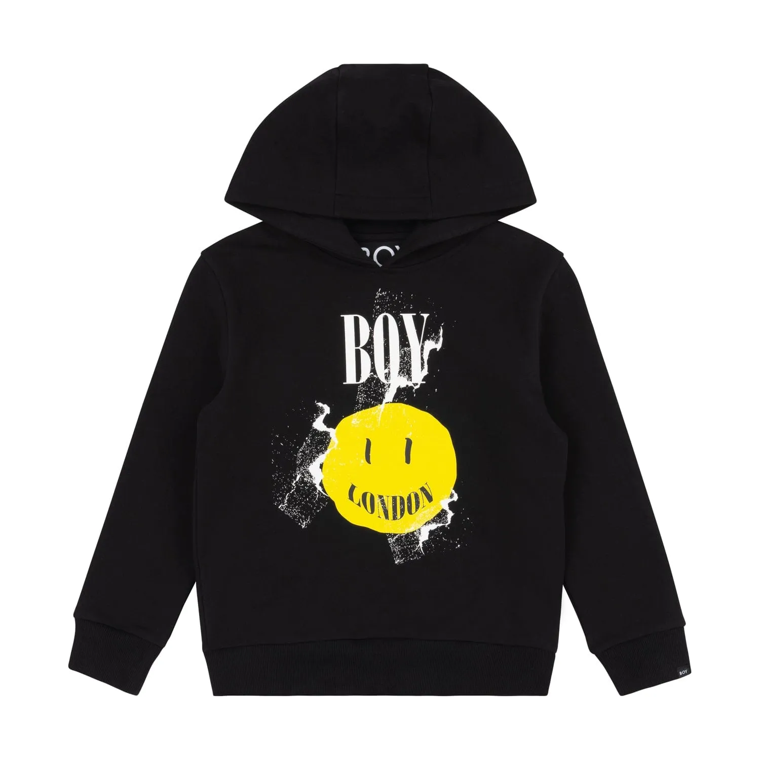 BOY KIDS TEXT HOODIE - BLACK