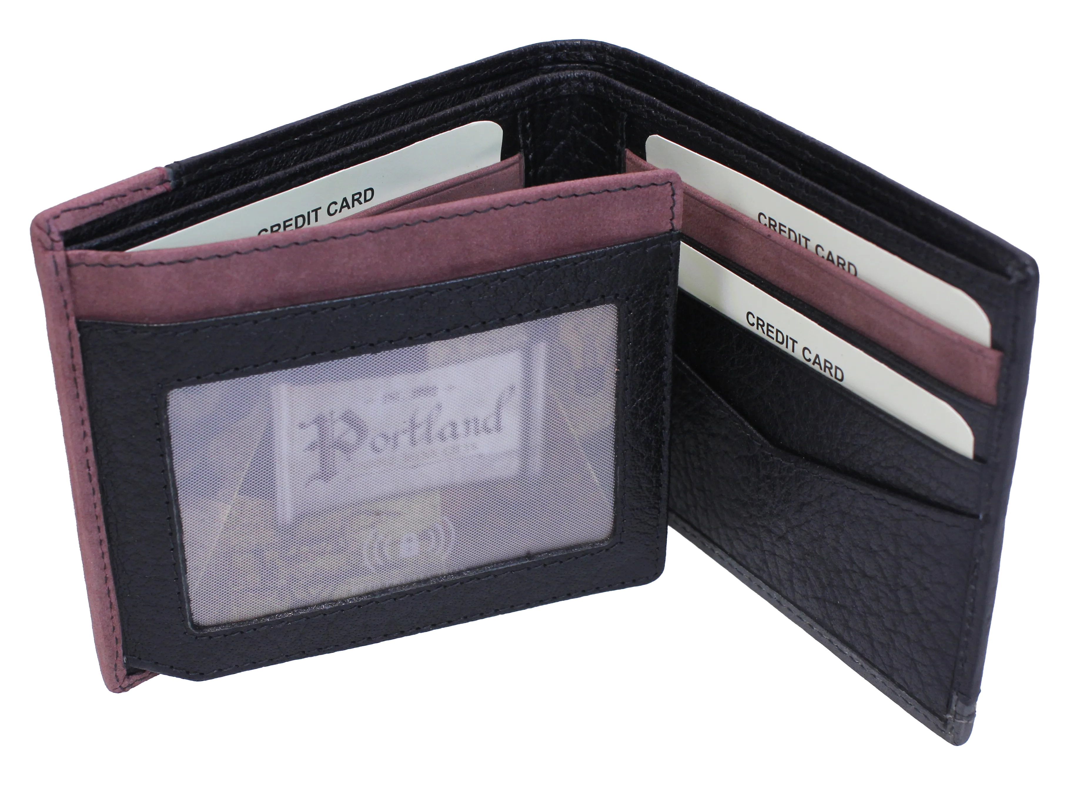 Brandwell 56P407 - Black Leather Billfold Wallet