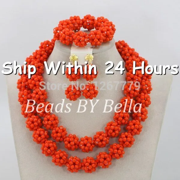 Bridal African Coral Beads Jewelry Set Original